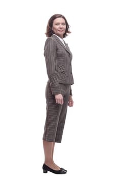 in full growth.business woman in a pantsuit . isolated on a white background.