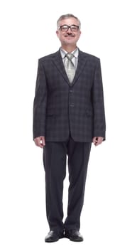 in full growth. attractive adult male in a checked jacket . isolated on a white background