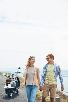 This is my kinda date. a young couple enjoying a day outdoors