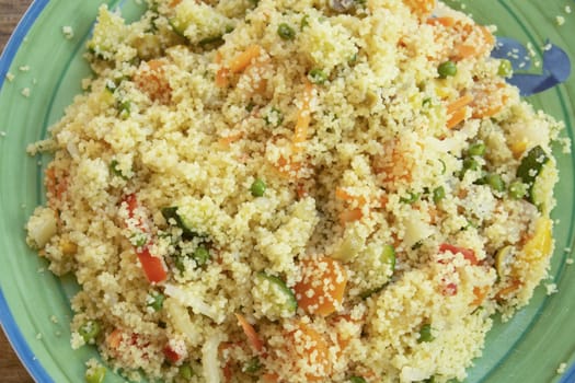 couscous with variety of fresh vegetables