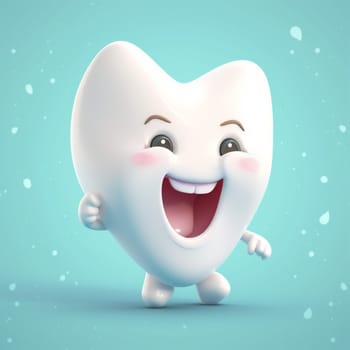blue child funny mascot mouth smile medical care hygiene oral clean dentist tooth character isolated dentistry treatment dental smiling graphic. Generative AI.