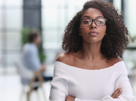 Portrait of an African American young business woman working
