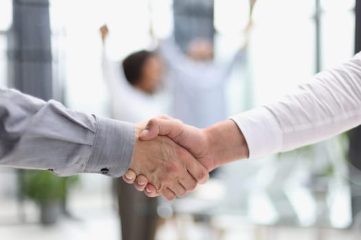 Businessman handshake for teamwork of business merger and acquisition,successful negotiate,hand shake