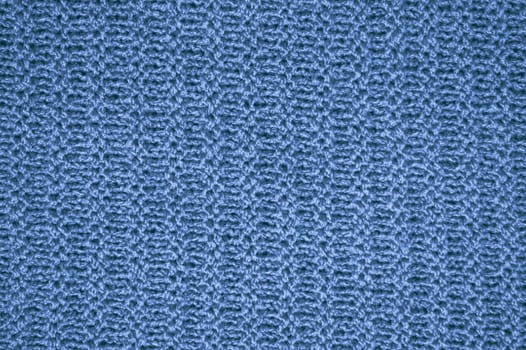 Cotton Knitted Sweater. Abstract Wool Design. Handmade Warm Background. Knitted Blanket. Blue Linen Thread. Scandinavian Winter Scarf. Detail Carpet Garment. Macro Knitted Sweater.