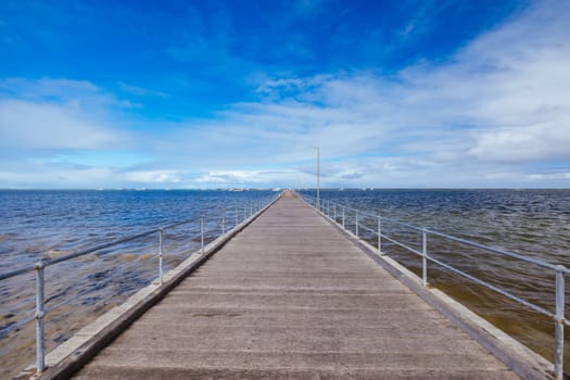 PORT MACDONNELL, AUSTRALIA - April 9 2023: Beach front views around Sea Parade and Port Mac Jetty in Port Macdonnell in South Australia, Australia