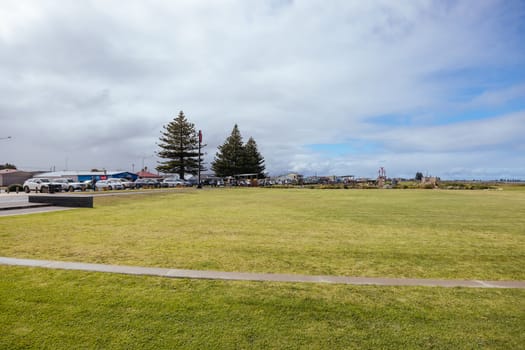 PORT MACDONNELL, AUSTRALIA - April 9 2023: Beach front views around Sea Parade and Port Mac Jetty in Port Macdonnell in South Australia, Australia