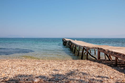 old jetty walkway pier the the lake
