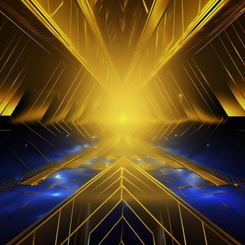 modern neon shape graphic colour motion abstract futuristic background line technology design blue yellow concept light creative business texture connection network. Generative AI.