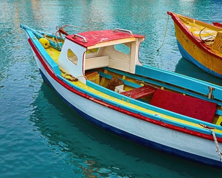pastel boats in Aruba
