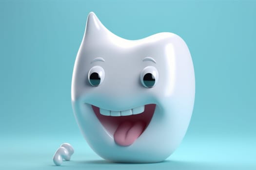 mouth happy hygiene dental child smiling dentist care treatment clean smile cute blue concept medical toothpaste illustration realistic tooth dentistry. Generative AI.