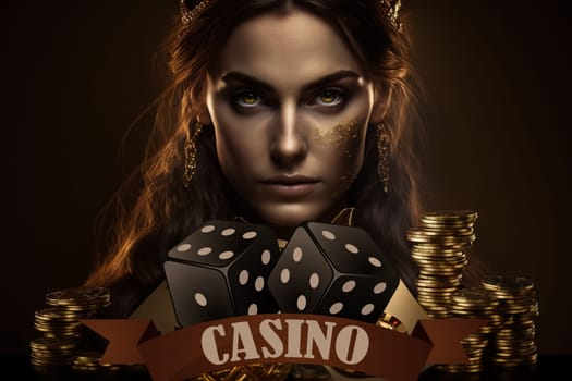 Golden Poker. Texas club poker, online casinos, playing cards, nightlife. Vegas Gambling industry, Casino market, virtual poker, chips, tokens dices tournament luxury deluxe.