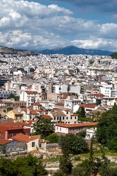 Panoramic view of the city of Athens, Greece