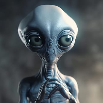 Alien attack or abduction or in a UFO space ship, visitor or scary world or universe with invasion, technology and martians. A close up or portrait of aliens for horror, strange and special effects