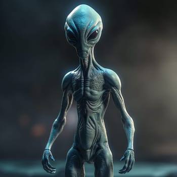 Alien attack or abduction or in a UFO space ship, visitor or scary world or universe with invasion, technology and martians. A close up or portrait of aliens for horror, strange and special effects