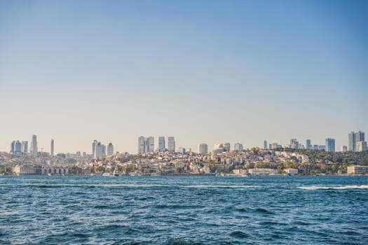 A panorama photo of Bosporus strait, Istanbul. Turkiye.