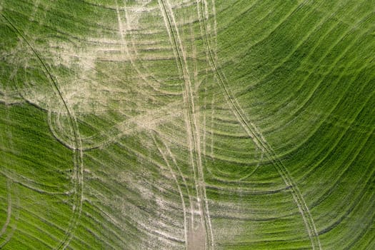 Aerial photographic documentation of drawings left after tillage in Tuscany Italy 