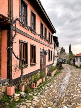 Cumalikizik village is a 700 years old Ottoman village in Turkey. Old Ottoman village in Bursa city, Turkey. Narrow street with old Ottoman houses