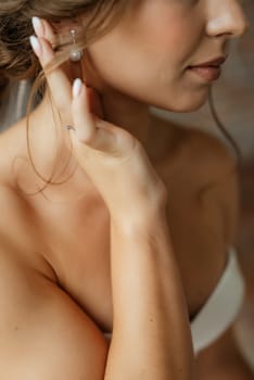 bride's preparations for a wedding in a country cottage