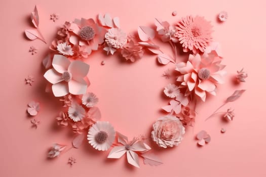 illustration card background gift pastel holiday love floral valentine pink wedding heart birthday mother celebration nature day wallpaper rose spring flower. Generative AI.
