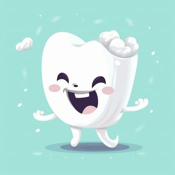 child graphic hygiene template tooth dentist icon cute dental oral smiling medical molar treatment care blue concept funny smile dentistry. Generative AI.