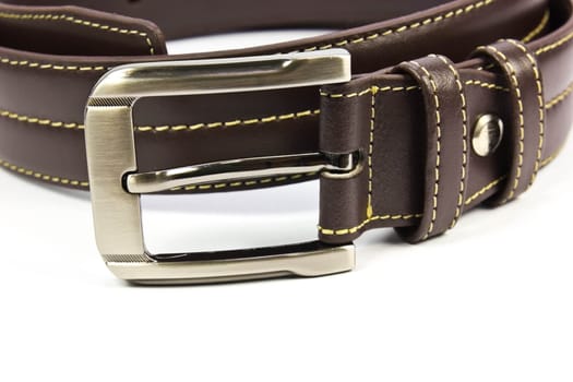 Leather belt white background