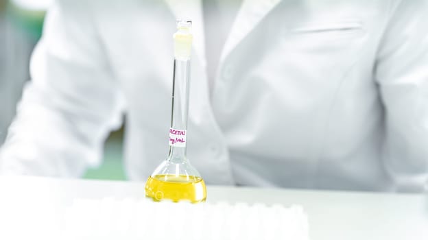 test tubes with chemical solution in the development research laboratory. High quality photo
