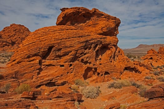 Interesting rock formations in the Valley of Fire State Park. Nevada USA