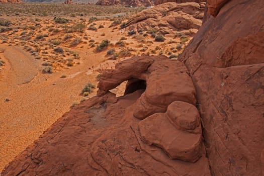 Interesting rock formations in the Valley of Fire State Park. Nevada USA