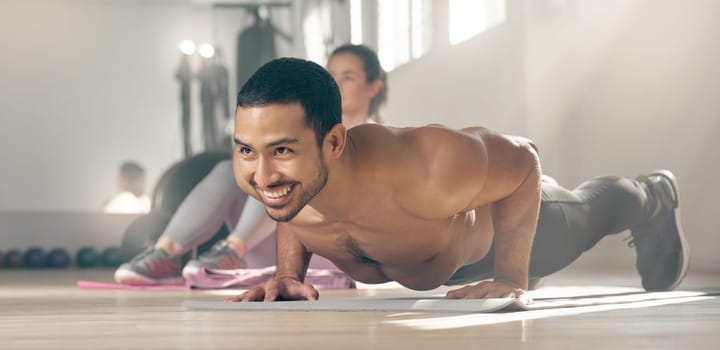 We are what we repeatedly do. a young male athlete working out at the gym