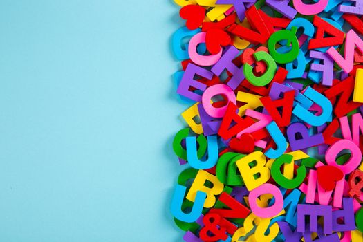 Set of colourful Alphabet on blue background