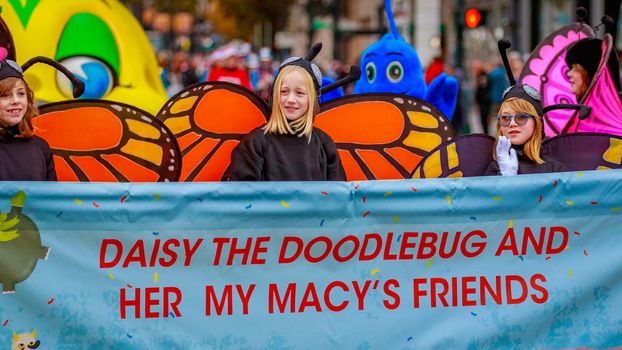 Portland, Oregon, USA - November 25, 2016: Costumed characters march in the annual My Macy's holiday Parade across Portland Downtown.