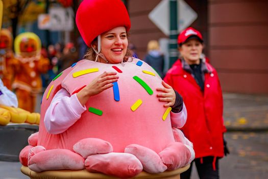 Portland, Oregon, USA - November 25, 2016: Costumed characters march in the annual My Macy's holiday Parade across Portland Downtown.