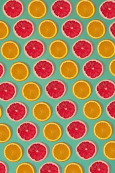 Fruit citrus seamless pattern. Orange and grapefruit tile texture.