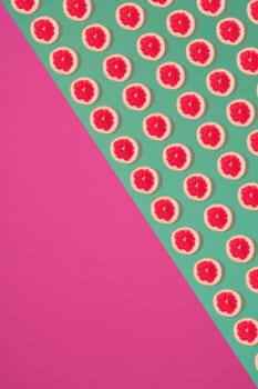 Fruit citrus seamless pattern. Grapefruit tile texture.