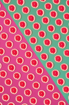 Fruit citrus seamless pattern. Grapefruit tile texture.