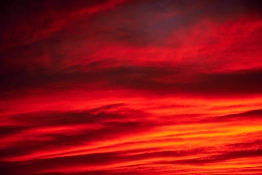 Sunset. Heaven, orange sky Sun rays Wallpaper Clouds
