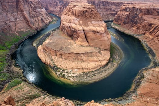 The famous Horseshoe Bend of the Colorado river in northern Arizona