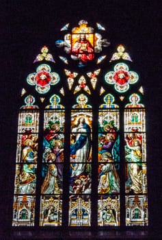 SAVANNAH, USA - DECEMBER 02, 2011: stained glass window, Cathedral Basilica of St. John the Baptist, Savannah, Georgia