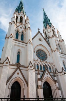 SAVANNAH, USA - DECEMBER 02, 2011: stained glass window, Cathedral Basilica of St. John the Baptist, Savannah, Georgia