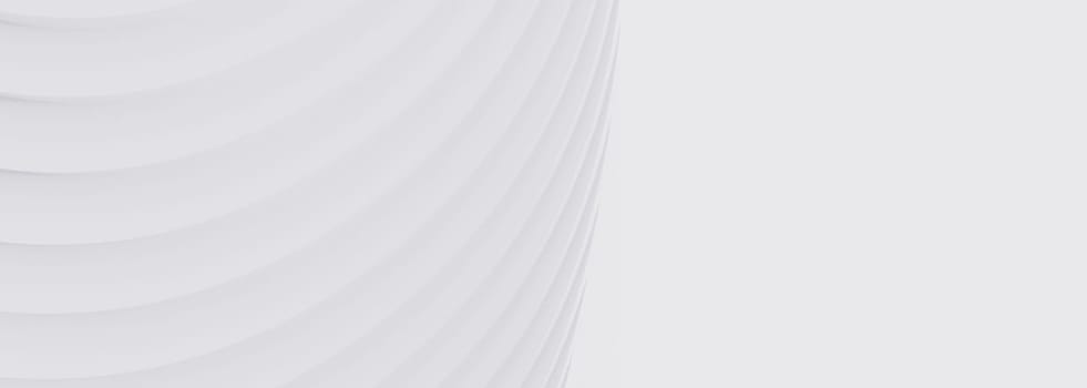 Panoramic abstract white background. 3D rendering.