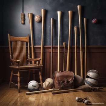 This wooden sports equipment showcase image highlights the versatility of woodworking by showcasing different types of wooden sports equipment, such as baseball bats, hockey sticks, and golf clubs. The proper lighting and composition techniques create a visually engaging scene, showcasing the creativity and skill involved in crafting these functional pieces of equipment.