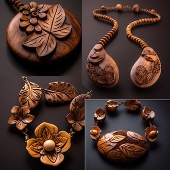 This handmade wooden jewelry showcase image highlights the beauty and uniqueness of handmade wooden jewelry by showcasing different types of wooden earrings, necklaces, and bracelets. The proper lighting and composition techniques emphasize the artistry and craftsmanship involved in creating these pieces, showcasing the creativity and skill of the jewelry maker.