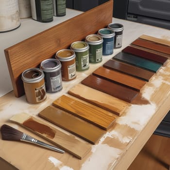This woodworking finishes showcase image highlights the different types of finishes used in woodworking, including stains, varnishes, and paints. The proper lighting and composition techniques emphasize the different colors and textures of each finish, showcasing the variety and beauty of woodworking finishes.