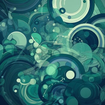This abstract wallpaper features a series of swirling, circular patterns, all rendered in neon colors. The circles overlap and blend together, creating a sense of movement and energy.