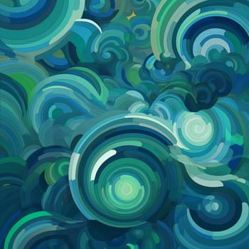 This abstract wallpaper features a series of swirling, circular patterns, all rendered in neon colors. The circles overlap and blend together, creating a sense of movement and energy.
