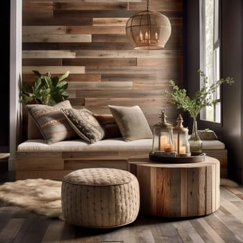 This reclaimed wood showcase image highlights the beauty and character of reclaimed wood by showcasing its unique grain patterns and textures. The proper lighting and composition techniques emphasize the natural beauty of the wood, showcasing the sustainability and beauty of repurposed materials.
