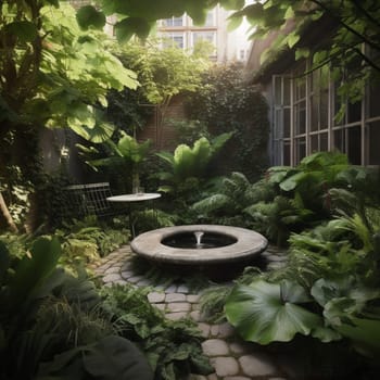 This image captures the importance of finding moments of peace and quiet in urban living, showing a tranquil garden oasis hidden away in the midst of a busy city. The garden is filled with lush plants and a calming water feature, providing a sense of serenity and calm in the midst of the hustle and bustle of the city. The image conveys the sense of renewal and refreshment that comes from connecting with nature, even in small and unexpected ways.