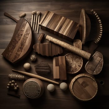 This woodworking tools showcase image highlights the importance of woodworking in creating wooden tools, such as axes, adzes, and draw knives. The proper lighting and composition techniques emphasize the functionality and craftsmanship of these tools, showcasing the creativity and skill involved in crafting these essential woodworking instruments.