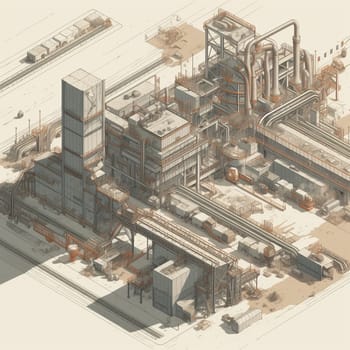 Explore the intricate technology and infrastructure involved in waste-to-energy facilities with this image of a large waste-to-energy plant. The complex network of machinery, conveyors and other equipment are all designed to help turn waste into clean, renewable energy.