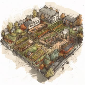 This image captures the transformative power of urban farming practices, showing a garden growing in a space that has been reclaimed from a polluted or contaminated area, like an old landfill or industrial site. The image conveys the sense of hope and possibility that comes from transforming a once-toxic space into a thriving garden, and highlights the potential for urban farming practices to help heal and revitalize urban environments.